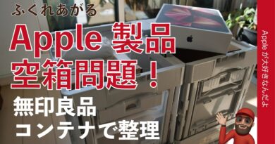 【ピタっ！連発】Apple製品空箱問題！無印良品「折りたたみコンテナで」整理・シンデレラフィット！